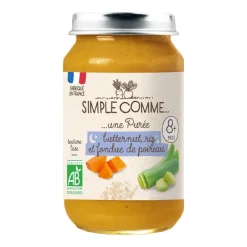Petit pot butternut, riz et fondue de poireau bio 200 g