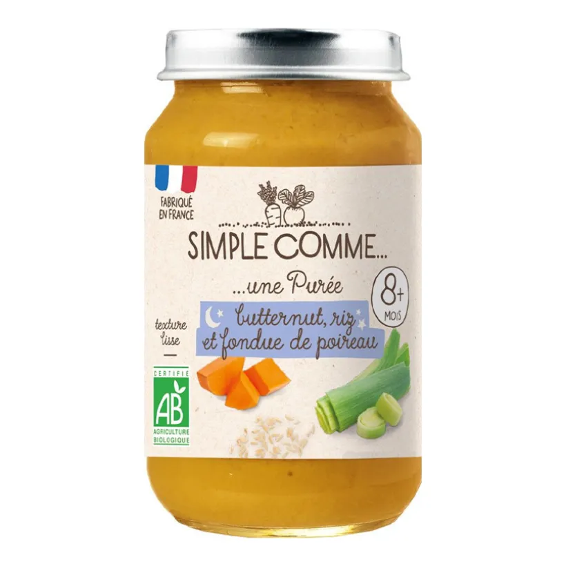 Petit pot butternut, riz et fondue de poireau bio 200 g