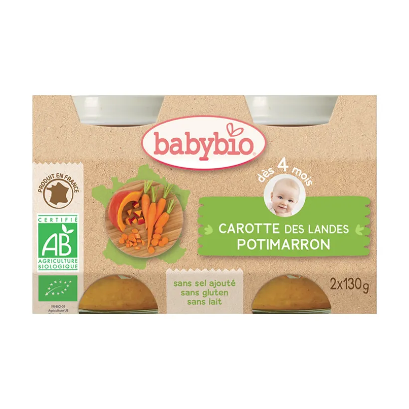 Petit pot carotte et potimarron bio - 2x130g