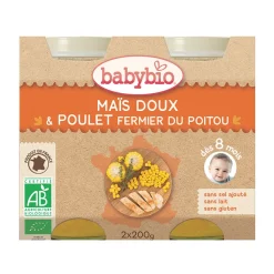 Petit pot maïs doux carotte et poulet fermier bio - 2x200g