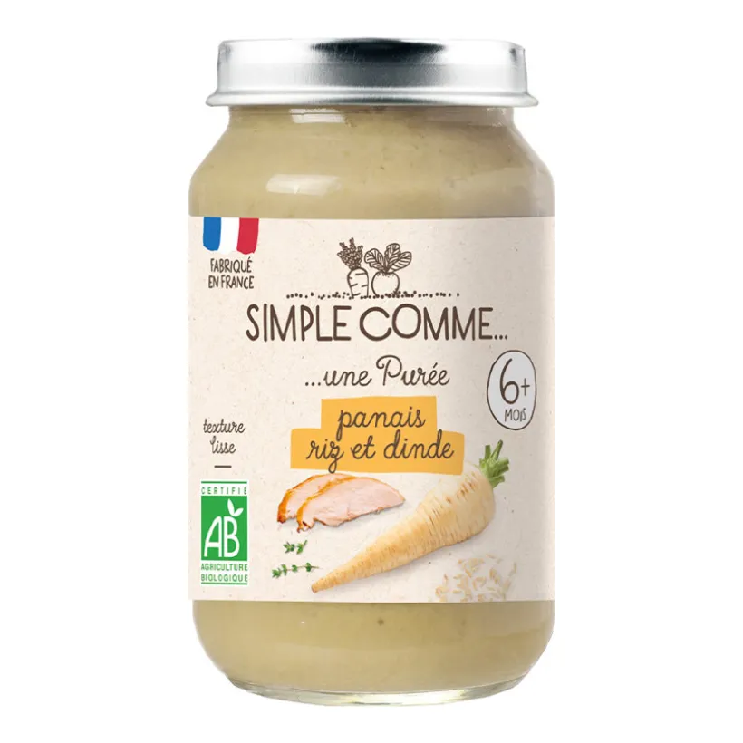 Petit pot panais, riz et dinde bio 190 g
