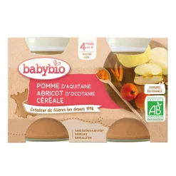 Petit pot pomme abricot et céréale bio - 2x130g