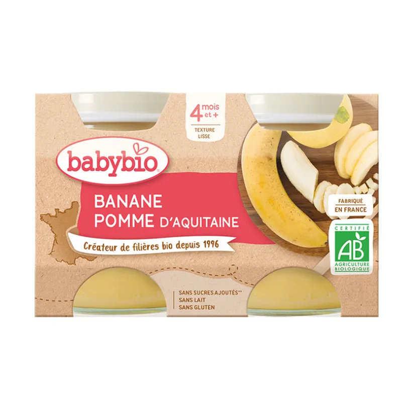 Petit pot pomme banane bio - 2x130g