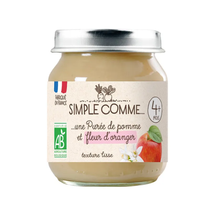 Petit pot pomme et fleur d'oranger bio 125 g
