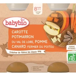 Petits pots Carotte, Potimarron, Pomme et Canard 2x200g