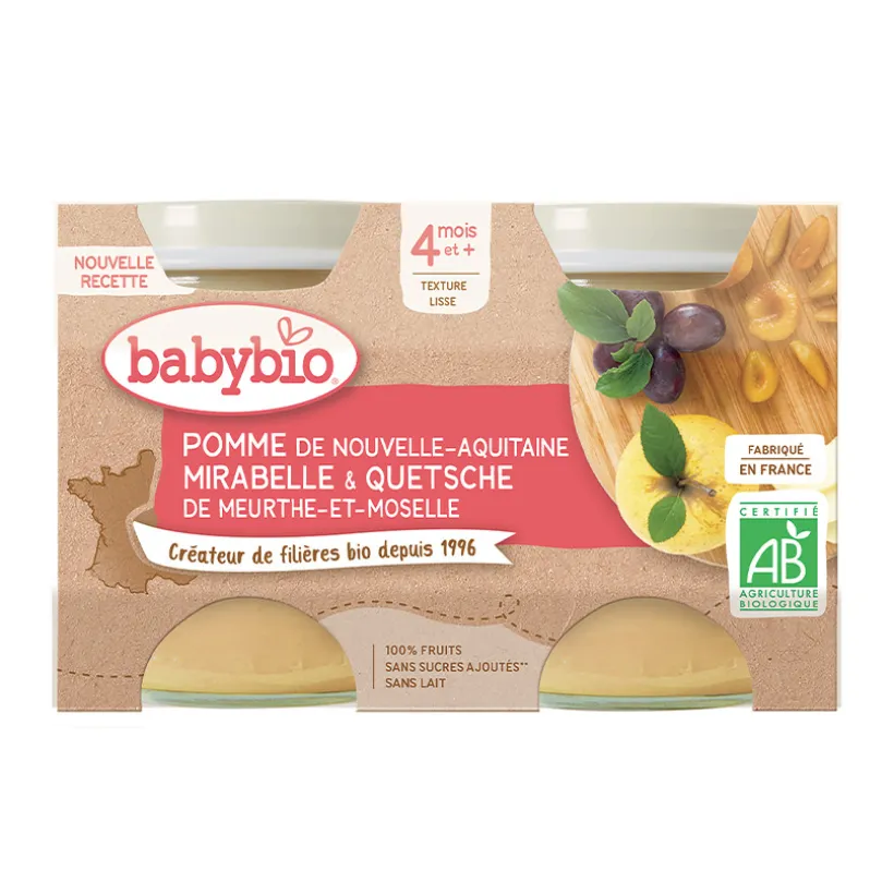 Petits pots pomme, mirabelle et quetsche 2x130g