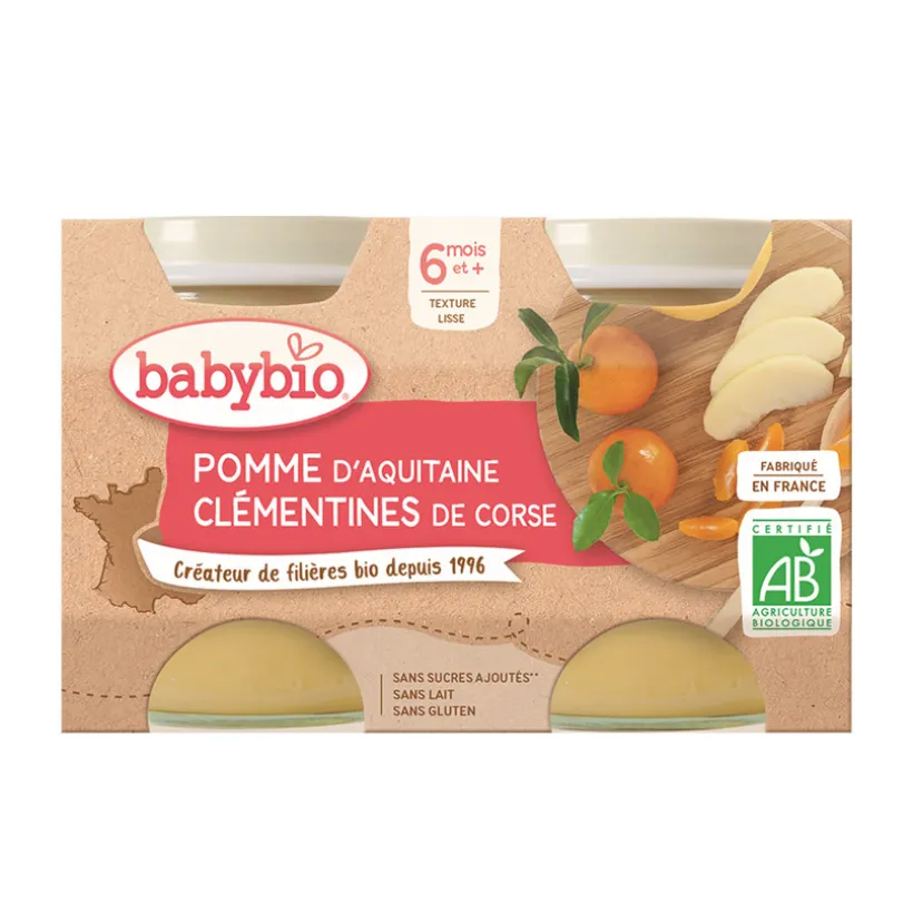 Petits pots pommes d'Aquitaine et clémentines de Corse