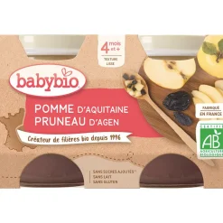 Petits pots sucrés de Pomme et Pruneau d'Agen 2x130g