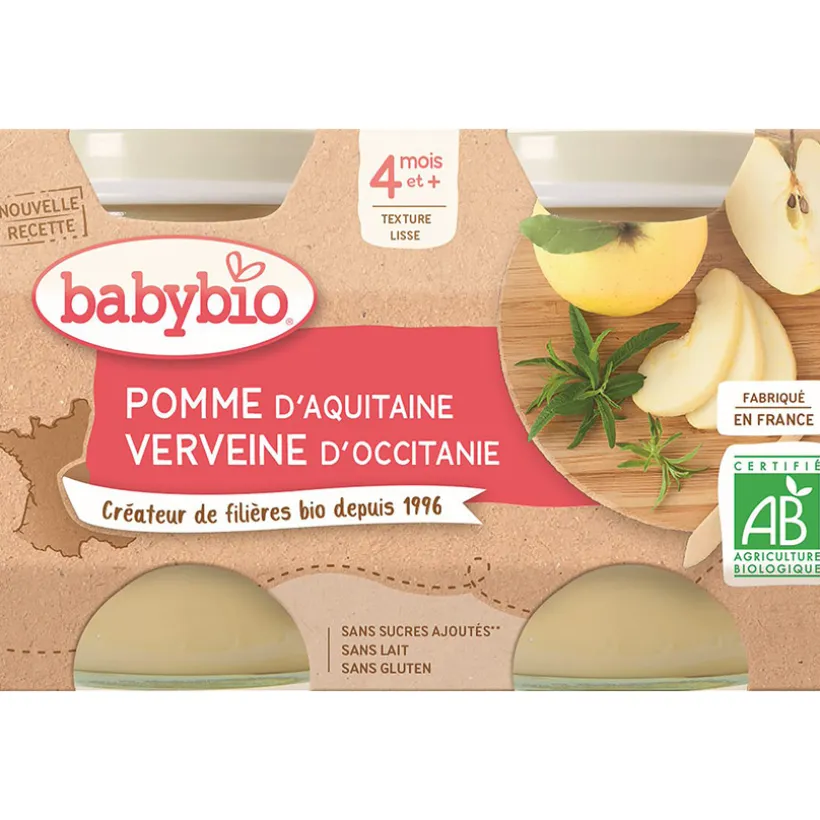Petits pots sucrés de Pomme et Verveine 2x130g