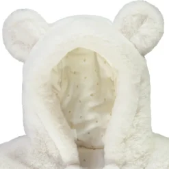 Pilote en sherpa avec capuche fantaisie et moufles amovibles pour bébé fille