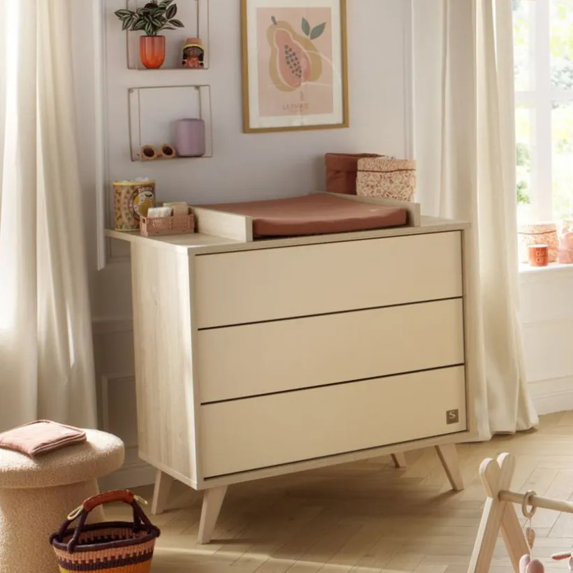 Plan à langer pour commode Mélinée aspect chêne sépia