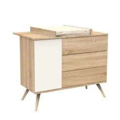 Plan à langer pour commode Seventies aspect chêne doré
