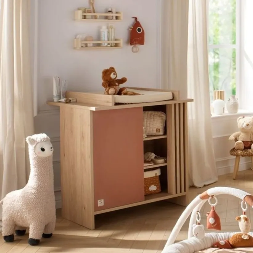 Plan à langer pour commode Tokyo aspect chêne suave