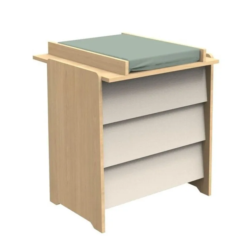 Plan à langer pour commode Vanille aspect chêne miel