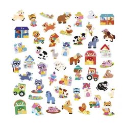 Pochette de 50 grandes gommettes Animaux de la ferme
