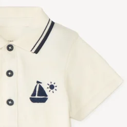 Polo manches courtes broderie fantaisie pour bébé garçon
