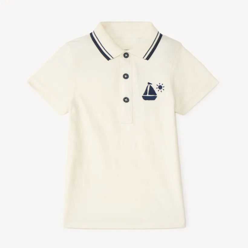 Polo manches courtes broderie fantaisie pour bébé garçon
