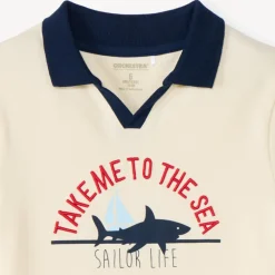 Polo manches courtes print requin pour garçon