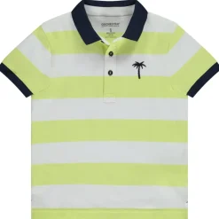 Polo manches courtes rayé broderie palmier pour garçon