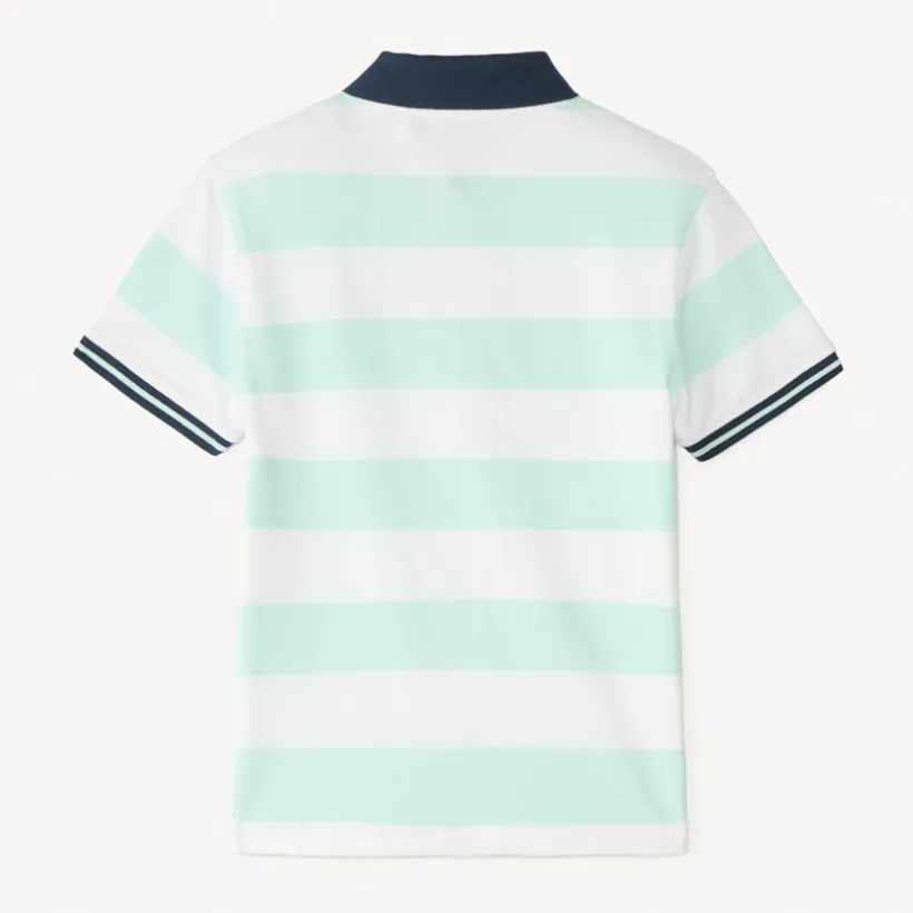 Polo manches courtes à rayures broderie bateau pour garçon