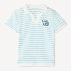 Polo manches courtes à rayures avec broderie fantaisie pour garçon