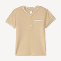 Polo manches courtes uni à col teddy pour bébé garçon