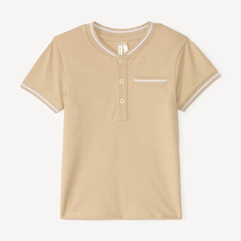 Polo manches courtes uni à col teddy pour bébé garçon