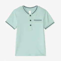 Polo manches courtes uni à col teddy pour bébé garçon