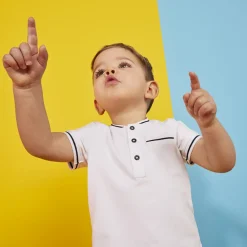 Polo manches courtes uni à col teddy pour bébé garçon