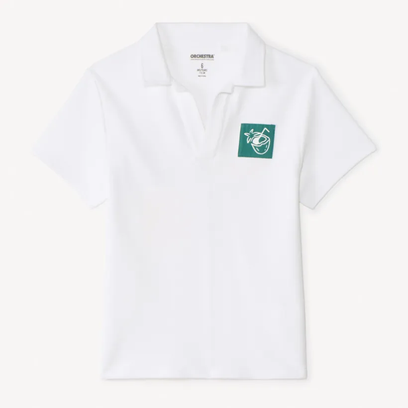 Polo manches courtes uni print vacances pour garçon
