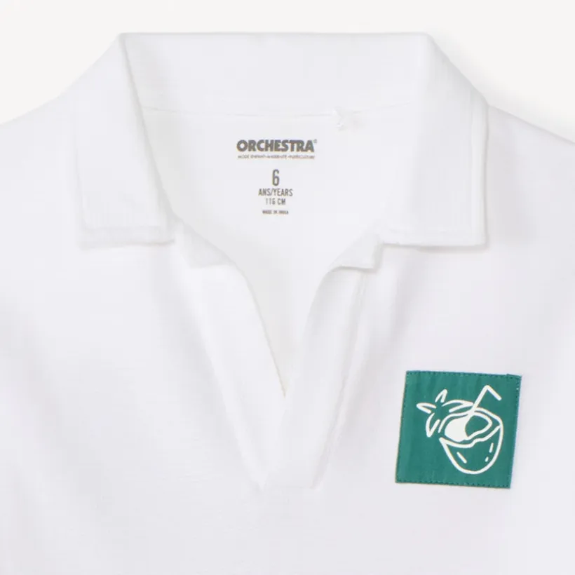 Polo manches courtes uni print vacances pour garçon