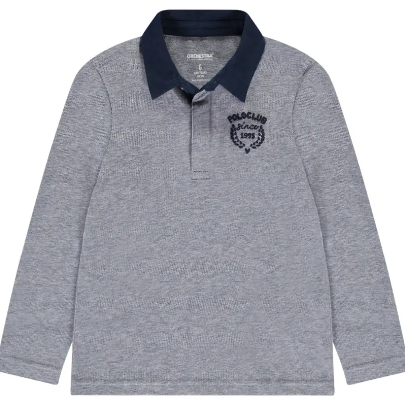 Polo manches longues avec broderie fantaisie pour garçon