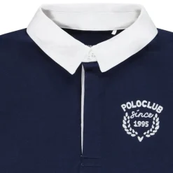 Polo manches longues brodé et bicolore pour garçon