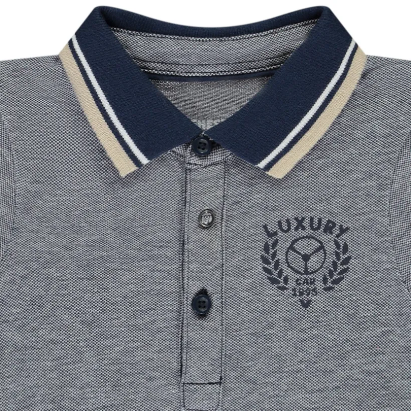 Polo manches longues piqué avec print pour bébé garçon
