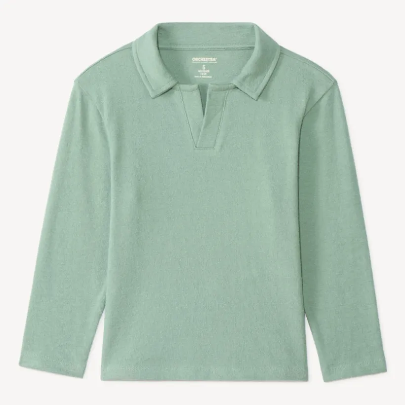 Polo manches longues uni pour garçon