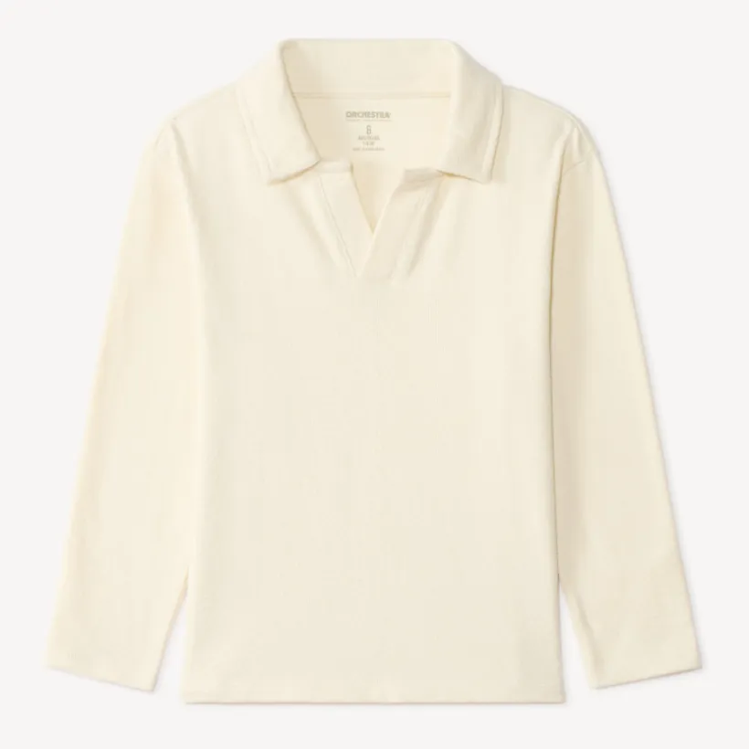 Polo manches longues uni pour garçon