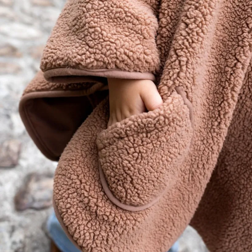 Poncho de voyage - Teddy+Pady jersey - Muffin - 9/36 m