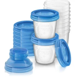 Pots de conservation pour lait maternel - 10 pots + 10 couvercles