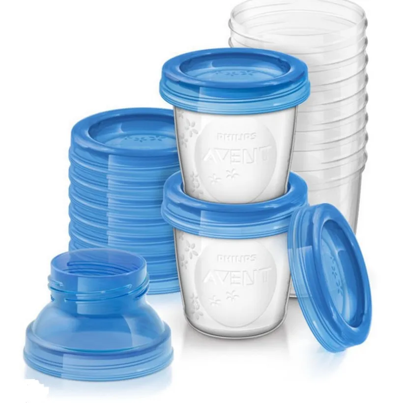 Pots de conservation pour lait maternel - 10 pots + 10 couvercles