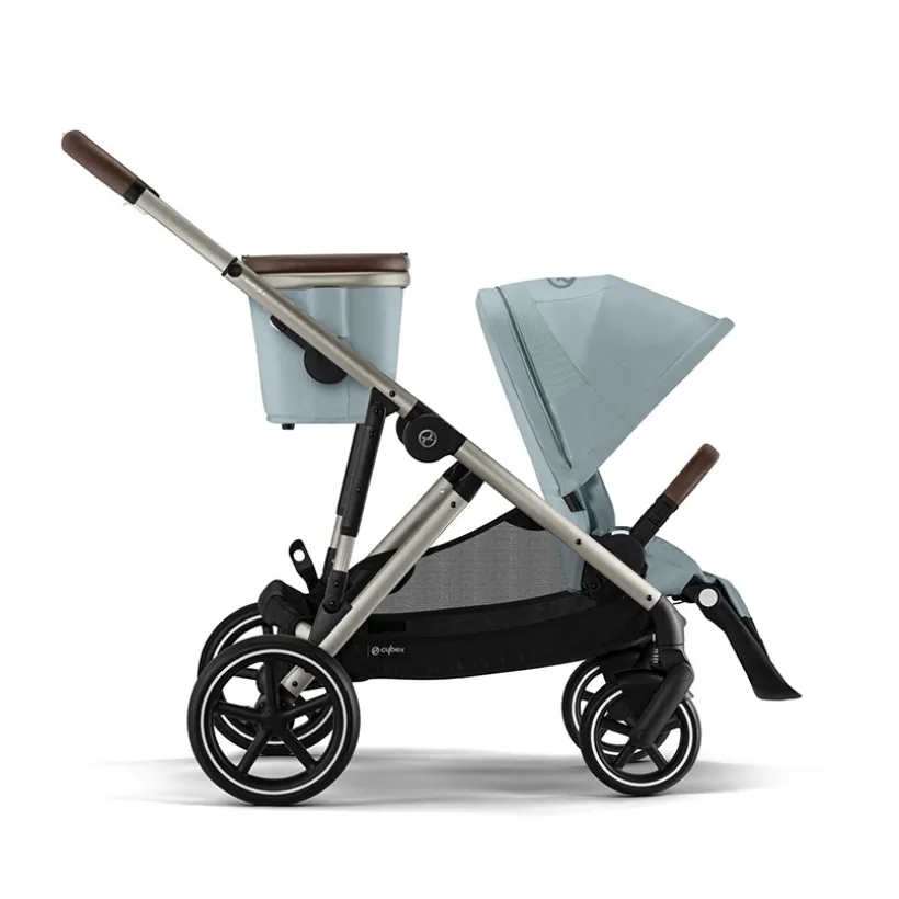 Poussette double avec panier Gazelle S taupe/stormy blue