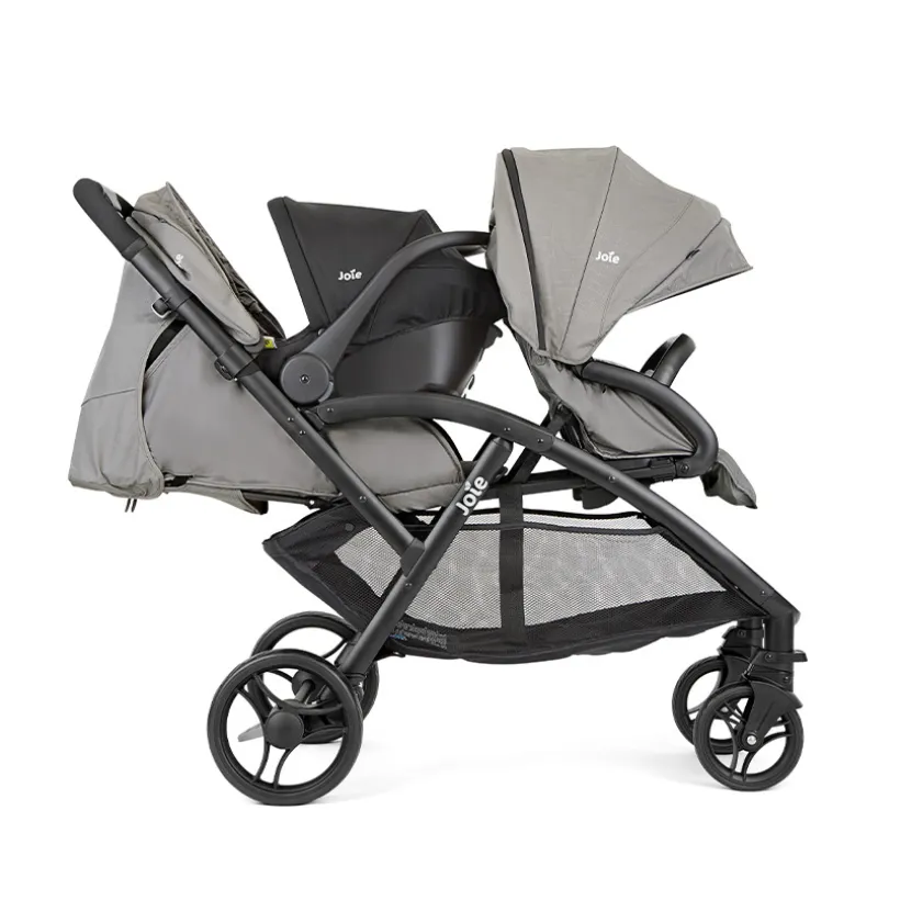 Poussette double pour jumeaux Evalite Duo pebble