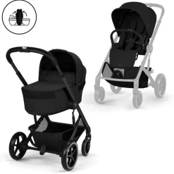 Poussette Duo Balios S Lux 2026 + Nacelle Pliable Moon Black