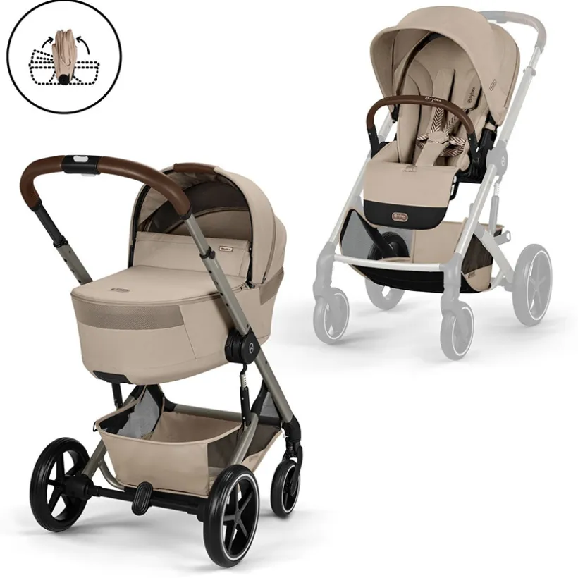 Poussette Duo Balios S Lux 2026 + Nacelle Pliable Almond Beige