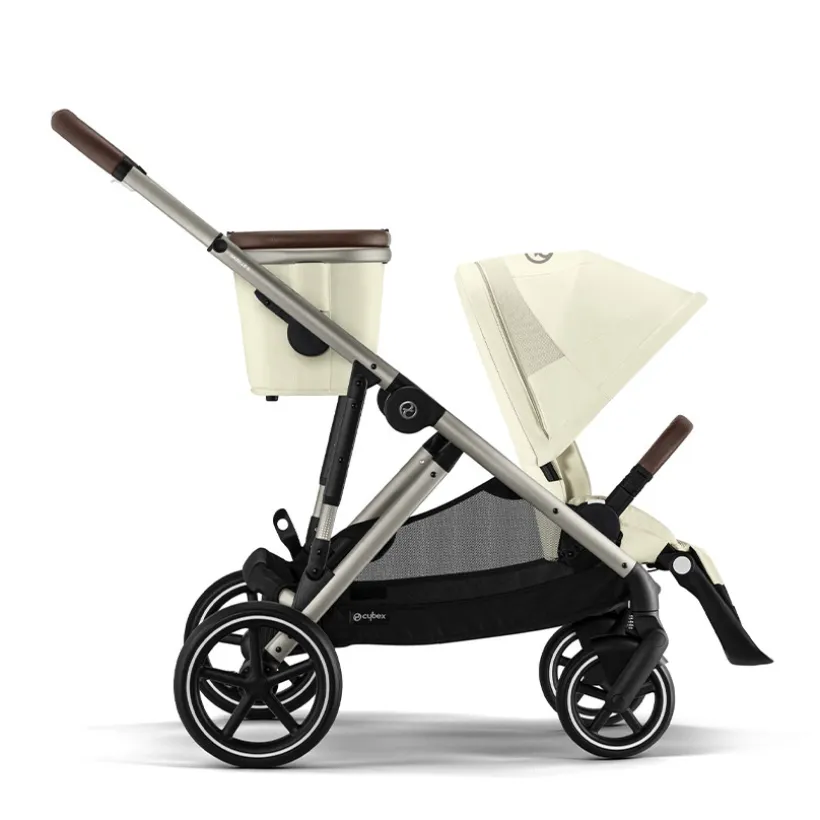 Poussette Gazelle S singel/double - Châssis Taupe / Siège Seashell Beige