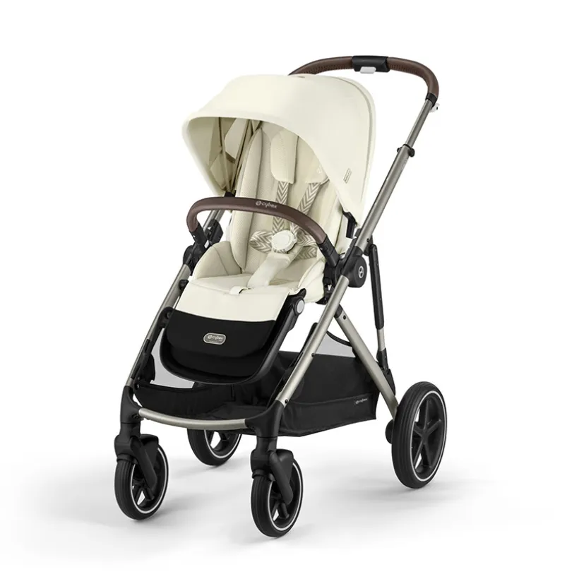 Poussette Gazelle S singel/double - Châssis Taupe / Siège Seashell Beige