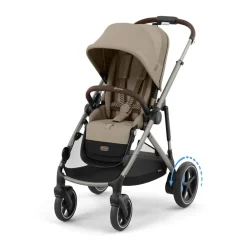 Poussette électrique avec panier e-Gazelle S taupe/almond beige