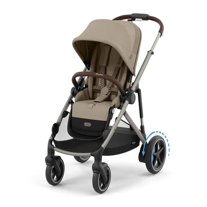 Poussette électrique avec panier e-Gazelle S taupe/almond beige
