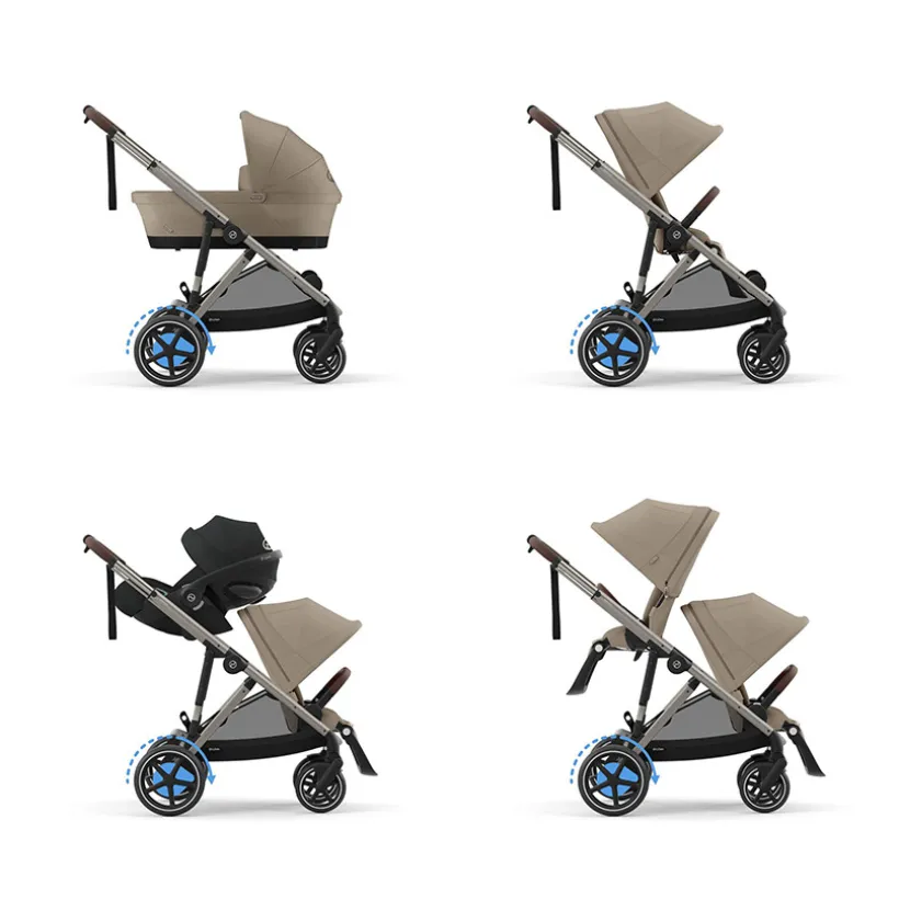 Poussette électrique avec panier e-Gazelle S taupe/almond beige