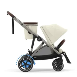 Poussette électrique avec panier e-Gazelle S taupe/seashell beige