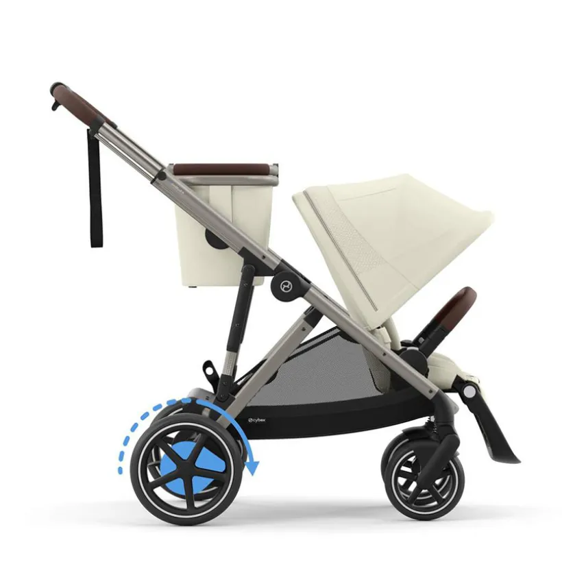 Poussette électrique avec panier e-Gazelle S taupe/seashell beige